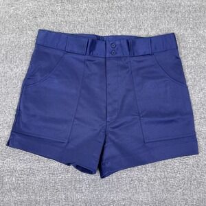 Vintage Lands End Cargo Stretch Shorts Men 36 Blue Hiking Climbing Deadstock NWT